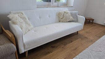 Bílá rozkládací sedacka Regor - 8