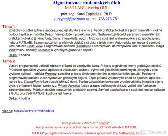 víkendové online kurzy: Algoritmizace studentských úloh - 8
