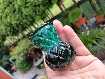 Malá vázička-malachitové sklo - 8