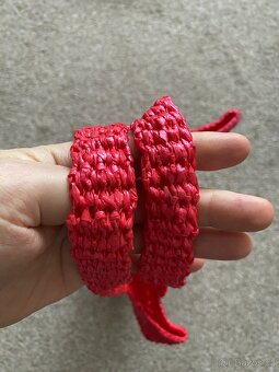 Nové lýkové tašky na knoflíky - červená, fialová - 8