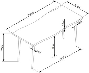 Jídelní stůl 120x80 dub přírodní - 8