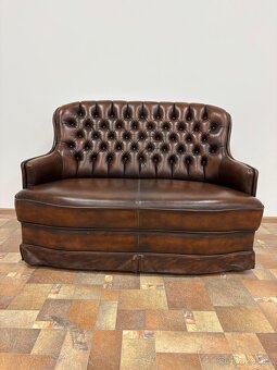 CHESTERFIELD ŠTÝL,DVOJFAREBNÁ KOŽENÁ 2+1+1 - 8