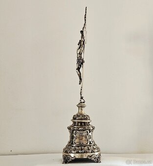 TOP Ag stříbro krucifix lotový punc rok 1858 - 8