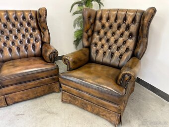 ♣Chesterfield 3+1+1 The Queen Anne ® Top "ušák" ♣ - 8