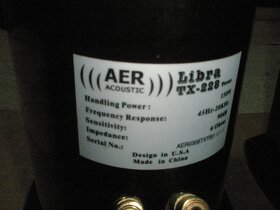 Sestava velké repro AER Acoustic Libra TX - 228 USA +kabel - 8