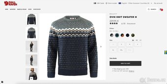 Vlněný svetr Fjallraven Ovik Knit Sweater M Dark Navy - 8