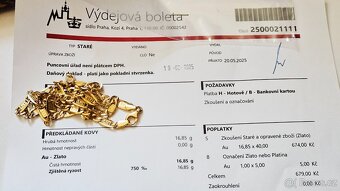 Au zlatý masivní řetěz - ryzost 750 18 Karátů - 8