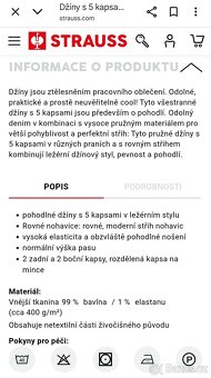 Engelbert Strauss pánské rovné džíny vel. XXL/36/32 - 8