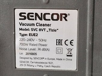 vysavač Sencor SVC 8VT Tizio H.E.P.A. - 8
