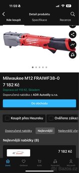 Milwaukee M12 FUEL Uhlový rázový utahovák 3/8” - 8