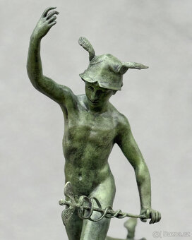 Bronzová socha Hermés Merkur luxusní soška římský boh štěstí - 8