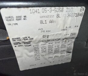 Audi A3 8L 1.6 75kw BFQ, převodovka DUU, angličan - 8