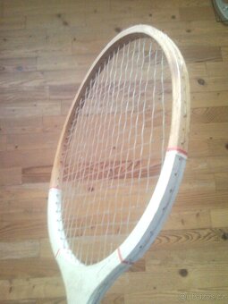STAROŽITNÁ DŘEVĚNÁ RAKETA TENIS + BADMINTON - 8