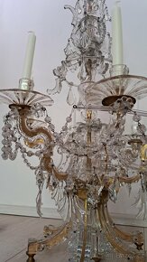 Starožitný křišťálový svícen, kandelabr, lampa r.v.1850 - 8
