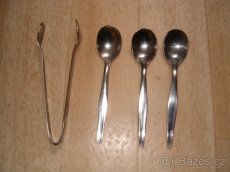 Starší příbory, lžíce, vidličky, nože, hliníková naběrečka - 8