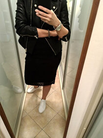 černá pouzdrová sukně s vysokým pasem Zara - 8