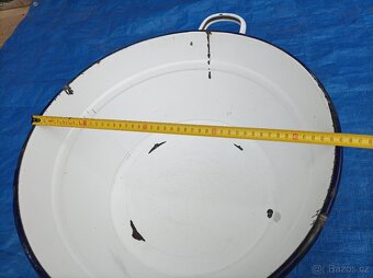 Smaltovaný bílý vandlík, průměr 45 cm - 8