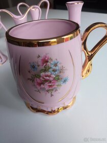 Růžový porcelán set květinový - 8