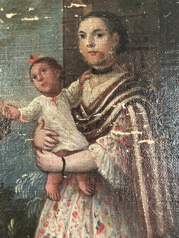 Olejomalba, malba, starý mistr, portrét, 18. století, vzácné - 8