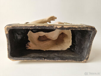 Starožitná secesní keramická socha sousoší busta děti ca1900 - 8