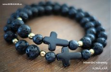 Pánské minerální náramky - náramek z minerálů lávy aj - 8