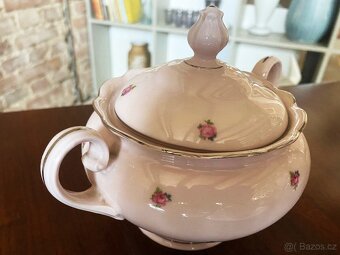 Růžový porcelánový čajový set Seltmann Weiden Bavaria - 8