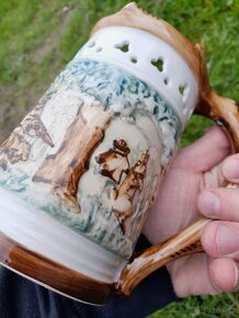Půllitr Royal Dux keramický, starožitný, ručně malovaný - 8