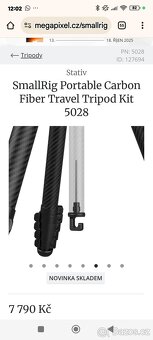 SmallRig 4221 Travel Video Tripod Kit – nový, nerozbalený dá - 8