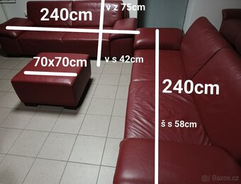 Kožená sedací souprava - jak NOVÁ, TOP STAV - 8
