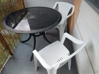 ⭐⭐⭐ZAHRADNÍ POSEZENÍ KOMPLET STOLEK+ 2x ŽIDLE + SLUNEČNÍK - 8