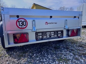 Přívěsný vozík dvouosý 252x130cm, 750kg, sklopný, 130km/h - 8