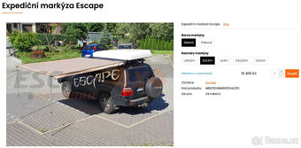 Markýza ESCAPE 2x2,5m písková + boční stěna - 8