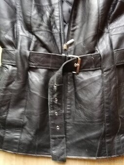 dámská kožená bunda s kapucí a kožíškem vel. 38/M - 8