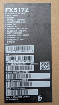 Výkonný herní notebook ASUS TUF Gaming FX517ZM, i7, RTX3060 - 8