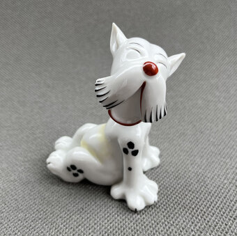 Art Deco porcelánová soška Pes 9 cm, Aelteste Volkstedt - 8