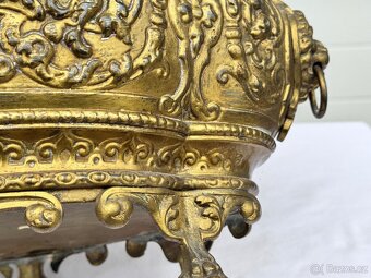 Žardiniéra květináč starožitný 1850-60 mosaz Francie Napole - 8