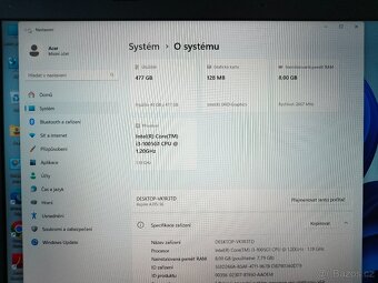 Notebook Acer Aspire 3/Intel Core i3-1005G1/8GB DDR4/512GB - 8