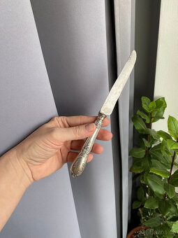 6x starožitný postříbřený nůž 21 cm, Francie - 8