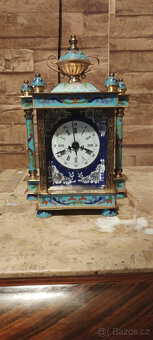 Prodám 2x stolní hodiny Cloisonne Perfektní stav. - 8