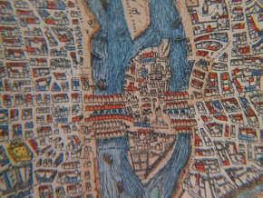 Starožitná rytina mapa Paříž 1576 Rossingol RARE - 8