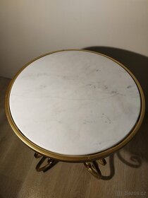 Nový zlatý stolek s pravým mramorem - 8