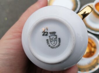 Predám zlato-tyrkysová porcelánová sada - 8