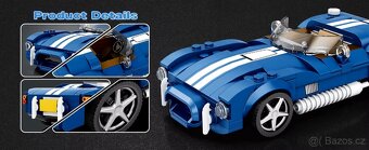 Stavebnice závodní auto modré - 8