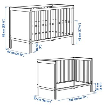 Dětská postýlka IKEA Sundvik + matrace + povlečení - 8