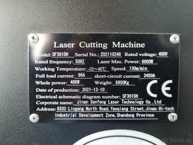 Řezací laser SENFENG LEIMENG SF3015H (1500 x 3000mm), 6kW - 8