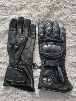 Kožená bunda na motorku a kevlarové rukavice - 8