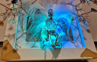 3D Strom života a štěstí v obraze s LED barevným na stůl - 8