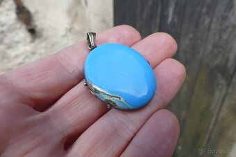 Zlatý otevírací medailon, smalt perly biedermeier - 8