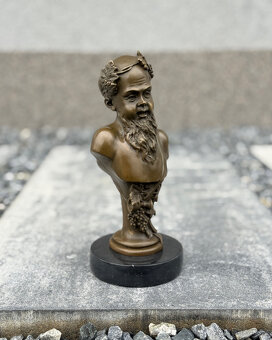 Bronzová busta Bacchus socha boha vína antická luxus dekor - 8