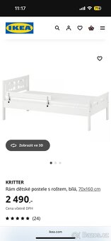 Dětská postel IKEA KRITTER včetně matrace a vybavení - 8